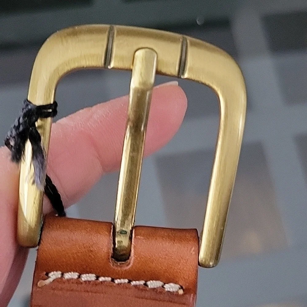 Brown Leather Renoma Paris Made Italy Genuine Belt Unisex Logo New Handmade L,XL